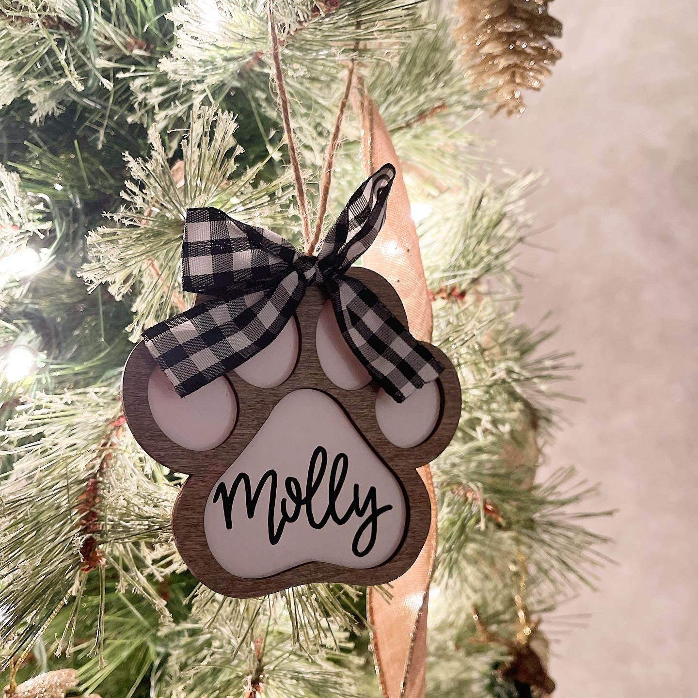 Custom Pup Paw Ornament