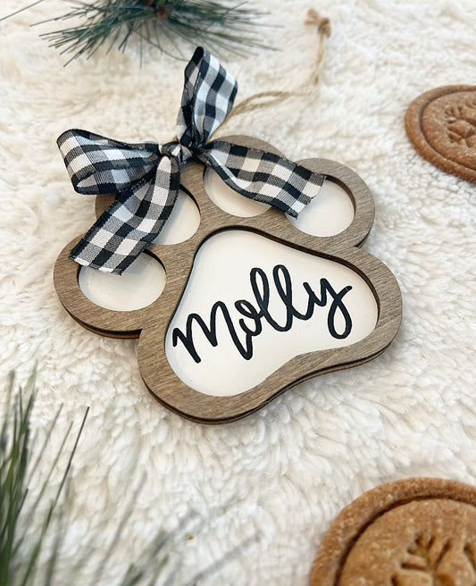 Custom Pup Paw Ornament