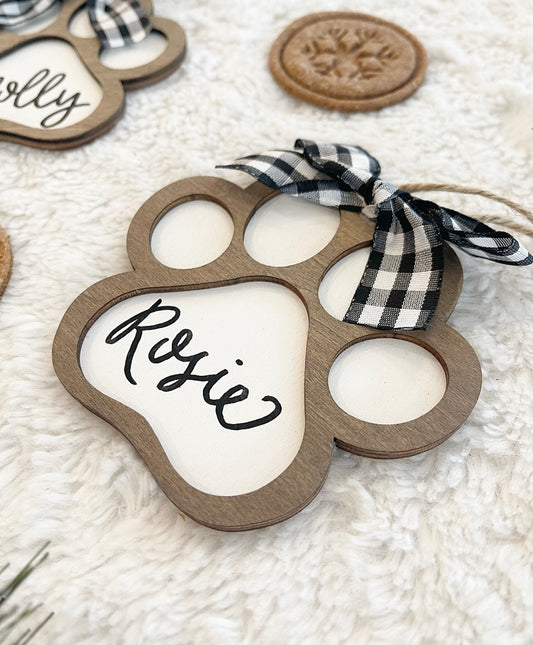 Custom Pup Paw Ornament